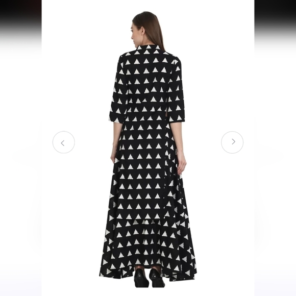 NAYO Black Printed Kurta With Hanging Pompom Detail. Size Medium - Picture 3 of 12